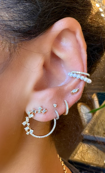 Diamond Pearl Ear Cuff