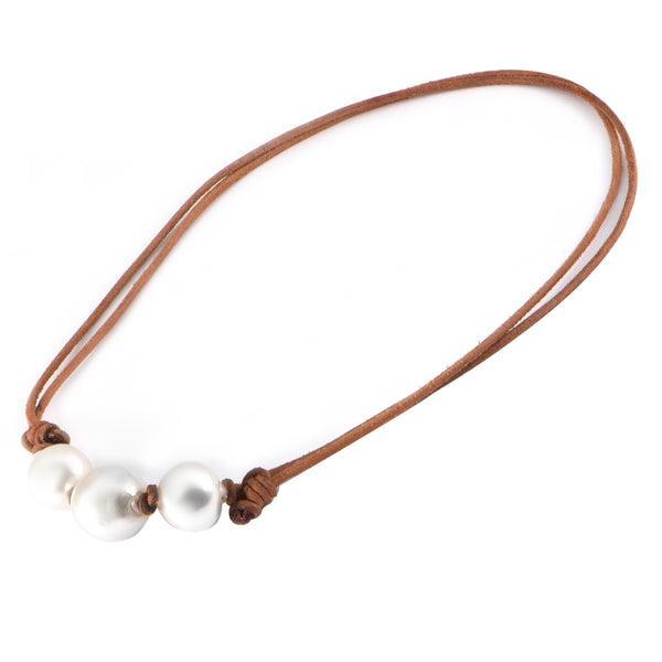 Pearl Leather Necklace