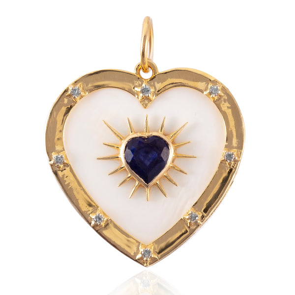 Sapphire Heart Charm