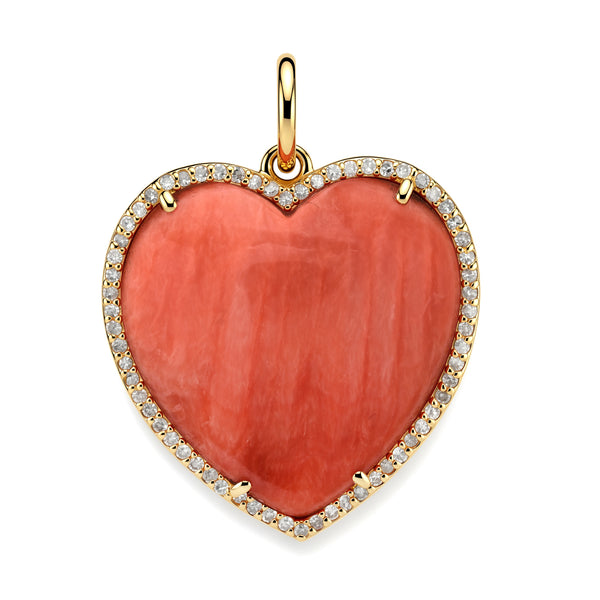 Coral Heart Charm