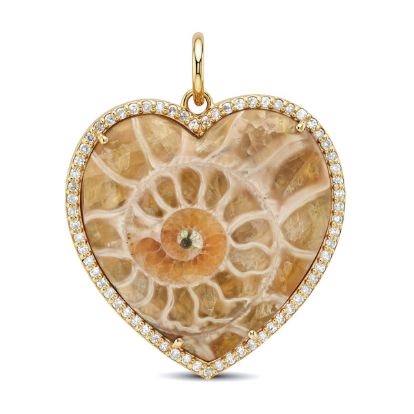 Fossil Heart Charm