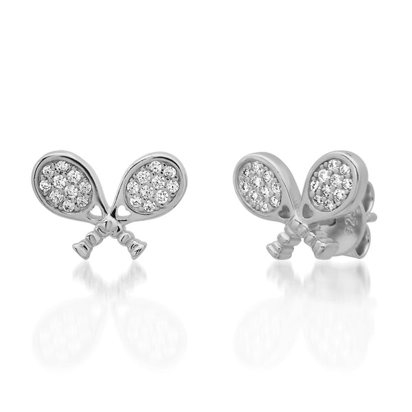 CZ Double Racket Studs