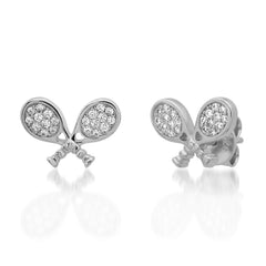 CZ Double Racket Studs
