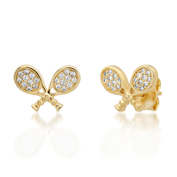 CZ Double Racket Studs