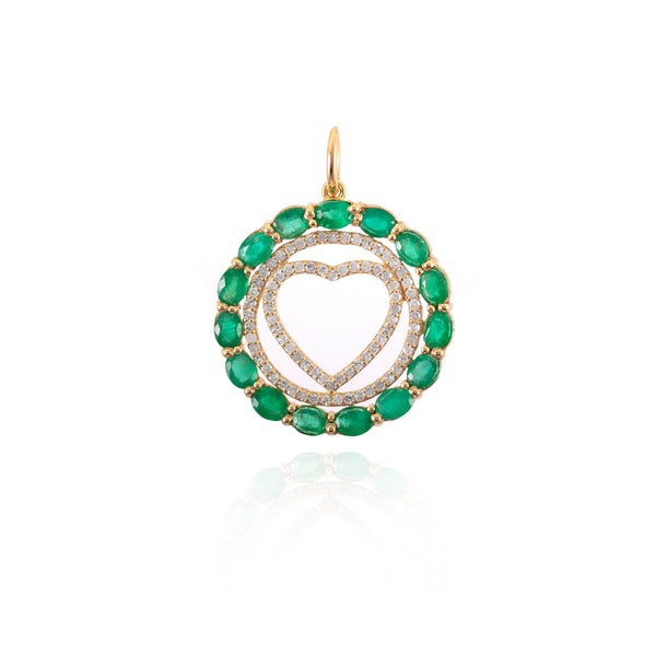 Heart Emerald Charm