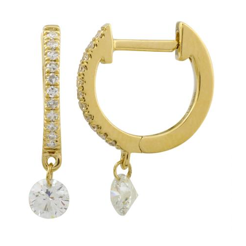 Floating Diamond Huggie