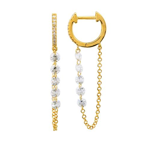 Floating Diamond Huggies