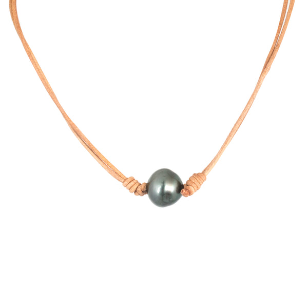 Pearl Leather Necklace