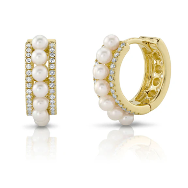 Pearl Diamond Huggies