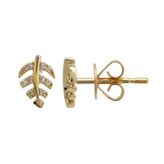 Diamond Leaf Studs