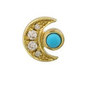 Turquoise Moon Stud