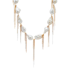 White Fringe 16" Strand