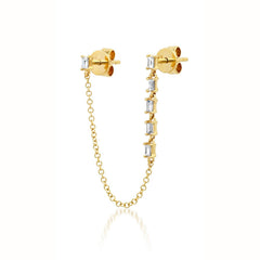 Baguette Chain Stud