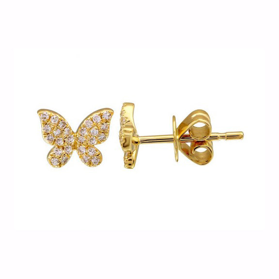 Diamond Butterfly Studs