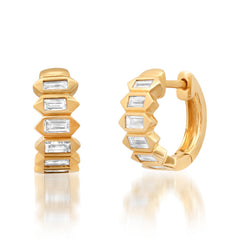Baguette Diamond Hoops