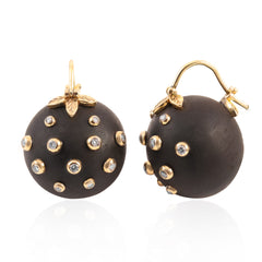 Ebony Globe Earrings