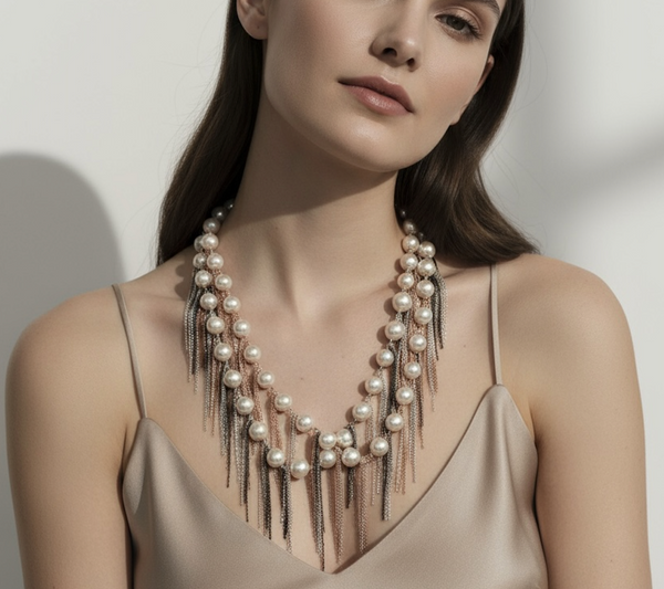 Silver Fringe 18" Necklace