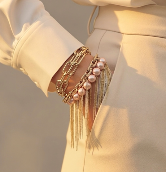 Blush Fringe Bracelet