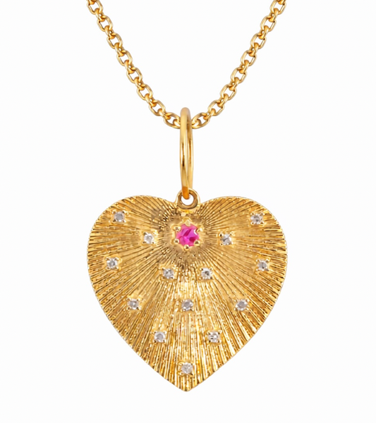 Ruby Heart Charm