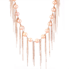 18" Blush Fringe Necklace