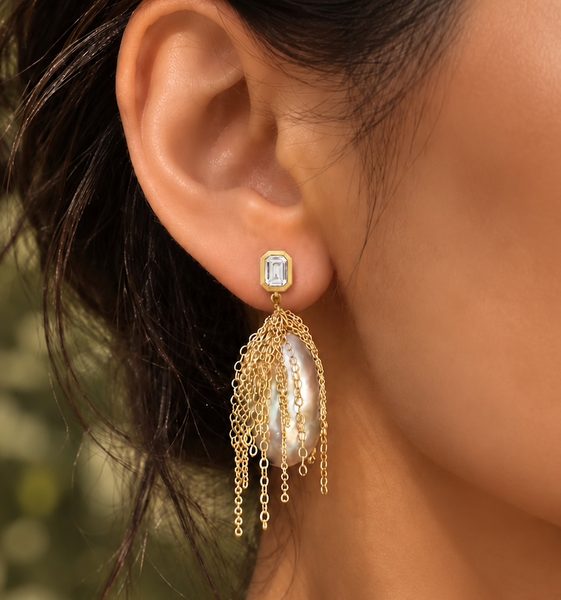 Baroque Pearl Fringe Drops