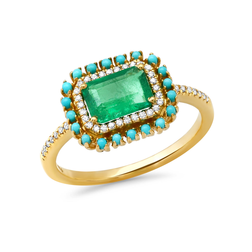 Emerald Turquoise Ring