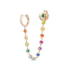 Rainbow Bezel Earring