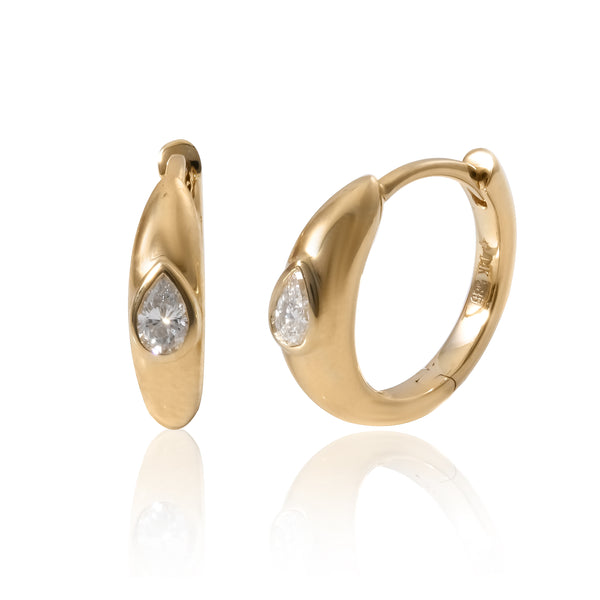 Pear Diamond Huggies