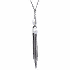 White Tassel Lariat