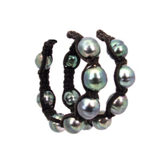 Pearl Suede Hoops