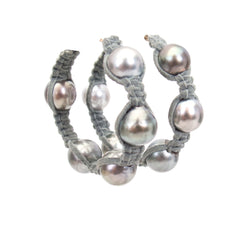 Pearl Suede Hoops