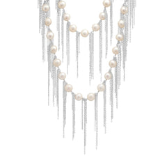 White Fringe 62" Necklace