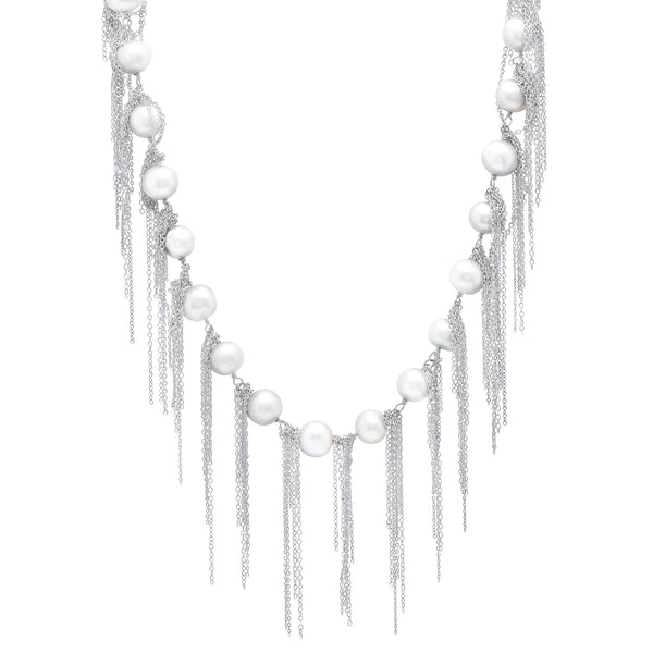 White Fringe Necklace