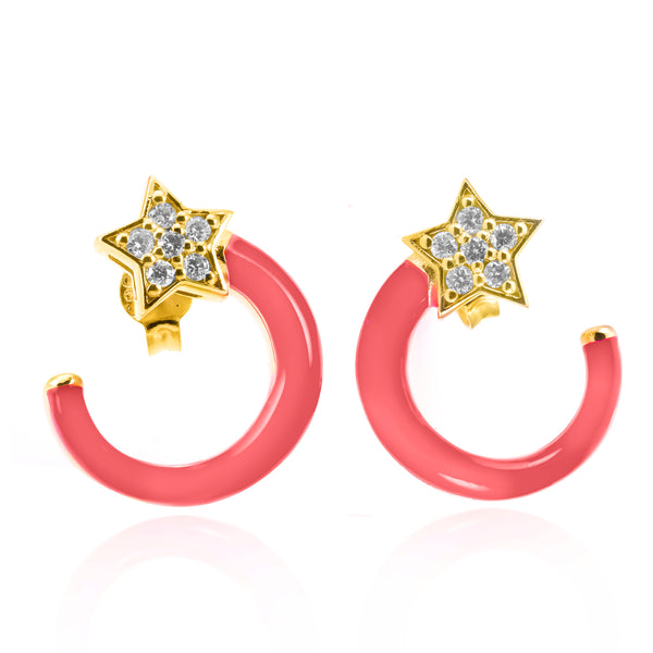 Enamel Star Earrings