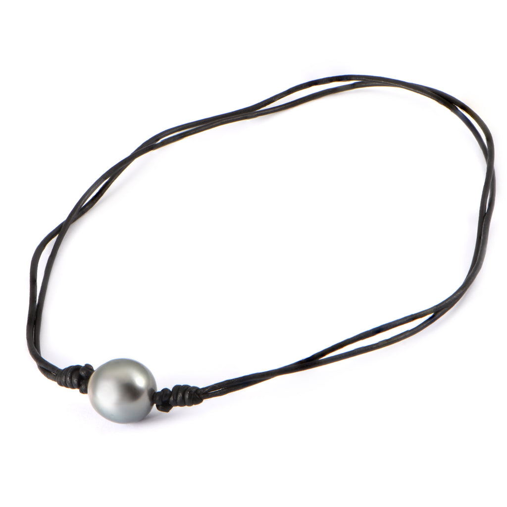 Black Peacock Pearl and Hematite Adjustable Knotted Leather Necklace f –  Sonoran Sky Jewelry