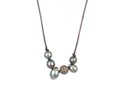 Pearl Leather Necklace