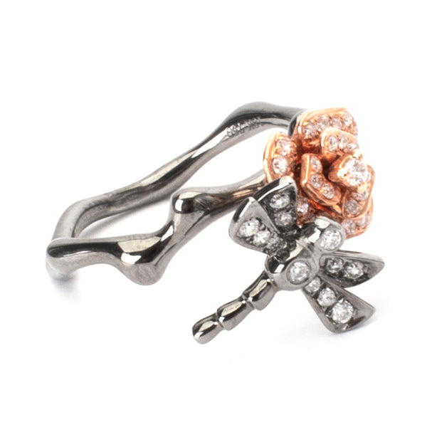 Flowers Rings Firefly Flower Dragonfly Ring – Samira 13