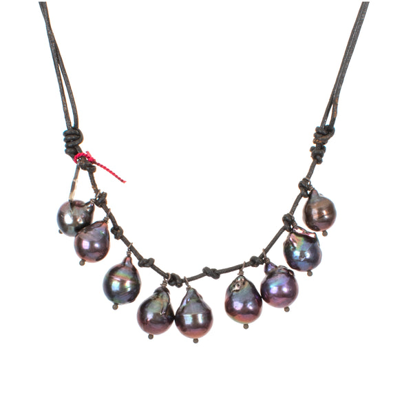 Pearl Leather Necklace