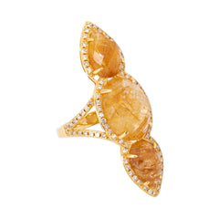 Golden Quartz Ring