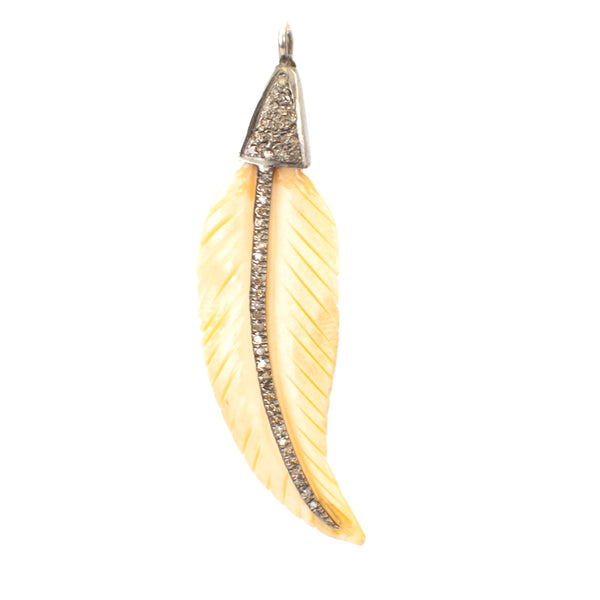 Diamond Feather Charm