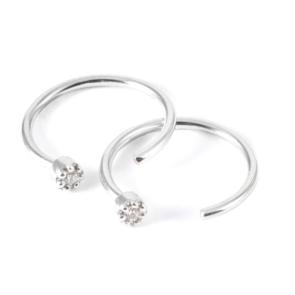 Tiny Diamond Hoops