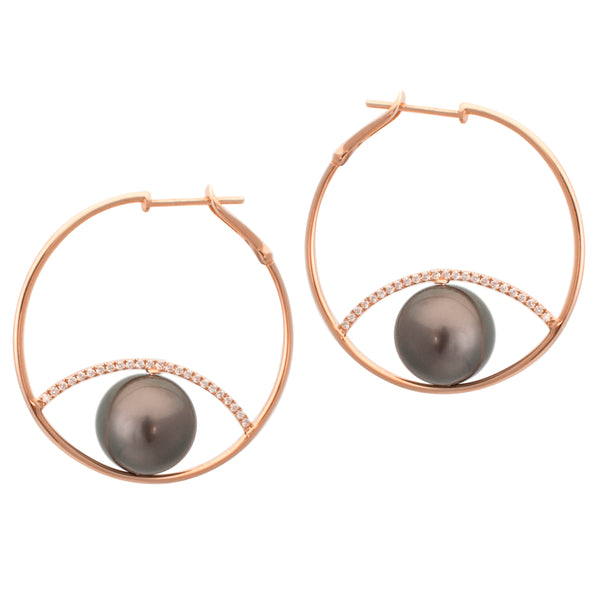 Eye Pearl Hoops