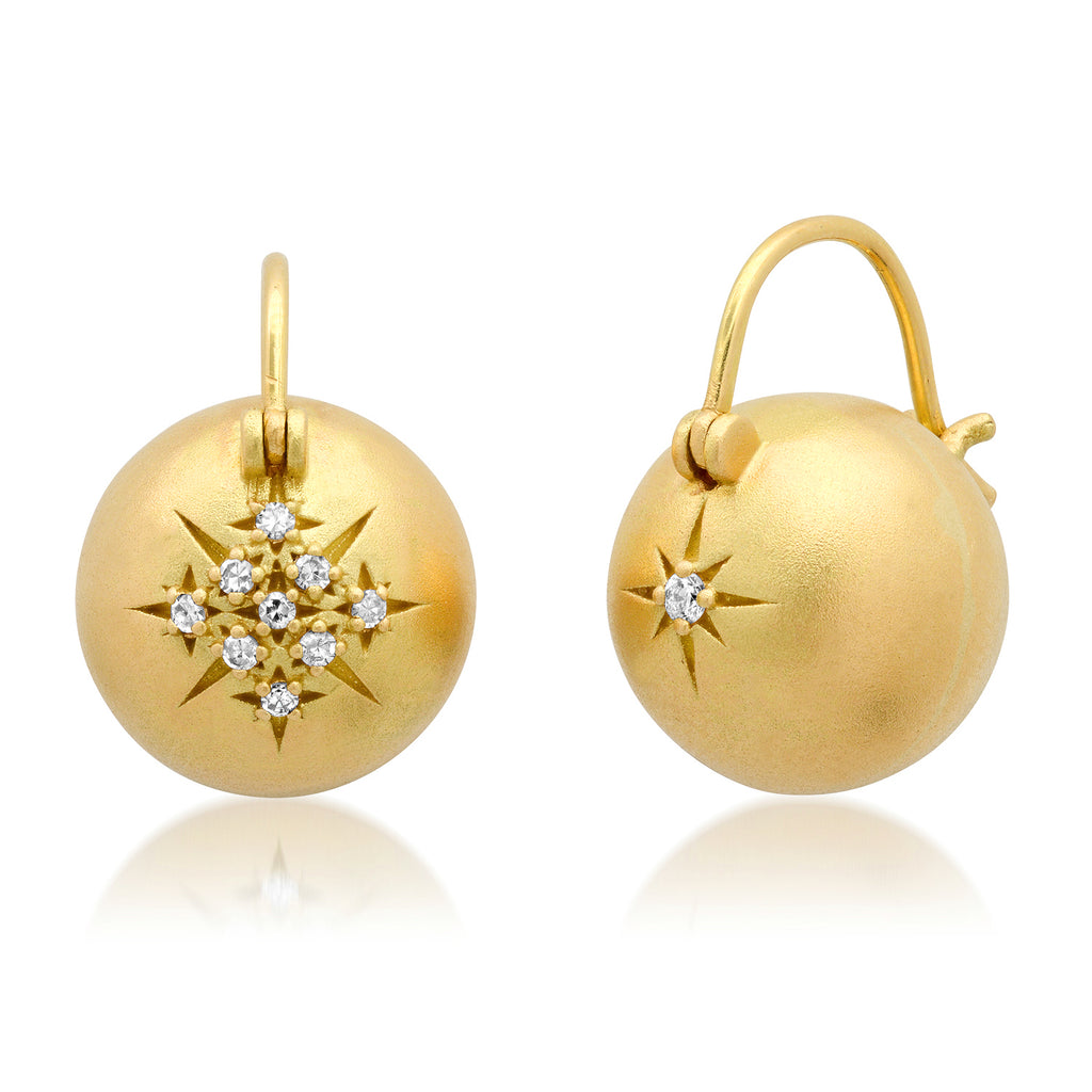 14K Yellow Gold French-back Ball Earrings – Tilo Jewelry®