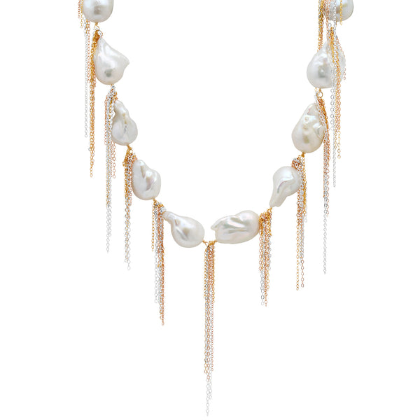 White Baroque Necklace