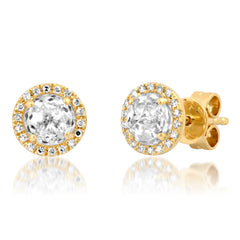 Topaz Halo Studs