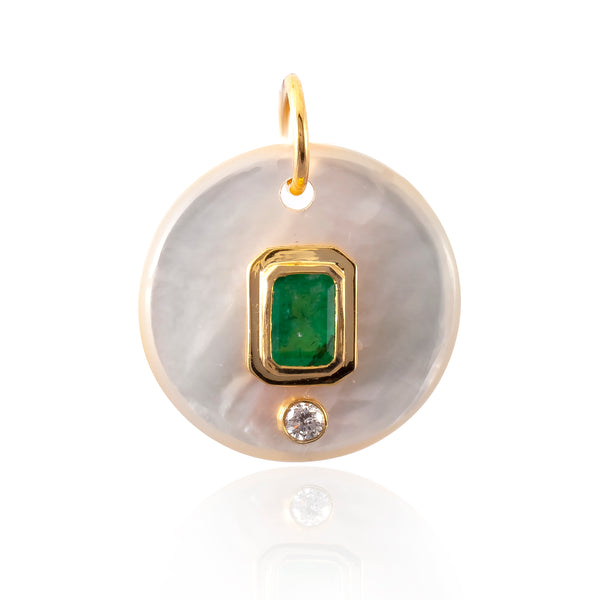 Pearl Emerald Charm