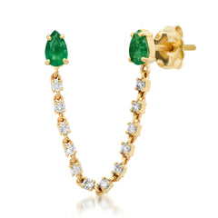 Emerald Chain Stud