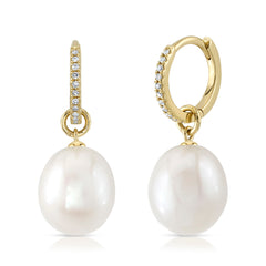 Pearl Huggie Drops